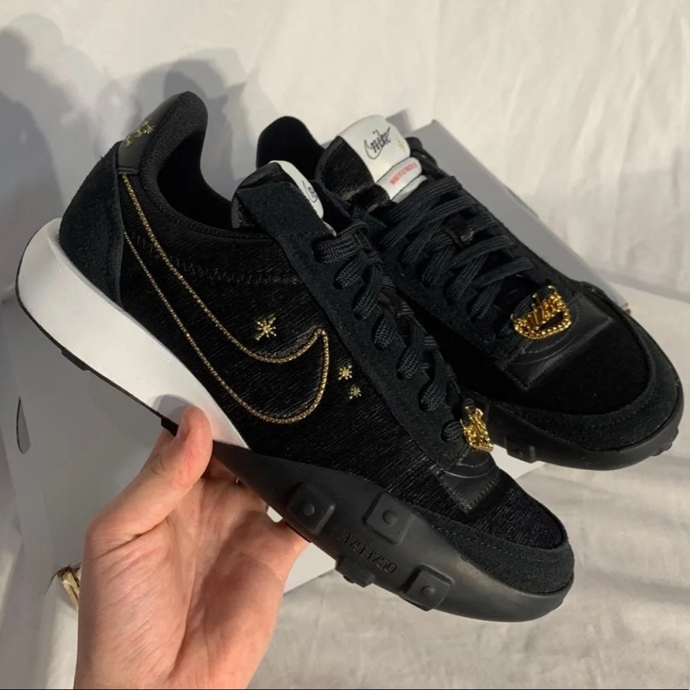 Nike Waffle Racer 2X Astrology Pack Black White Gold New Without Box Womans - Picture 5 of 8
